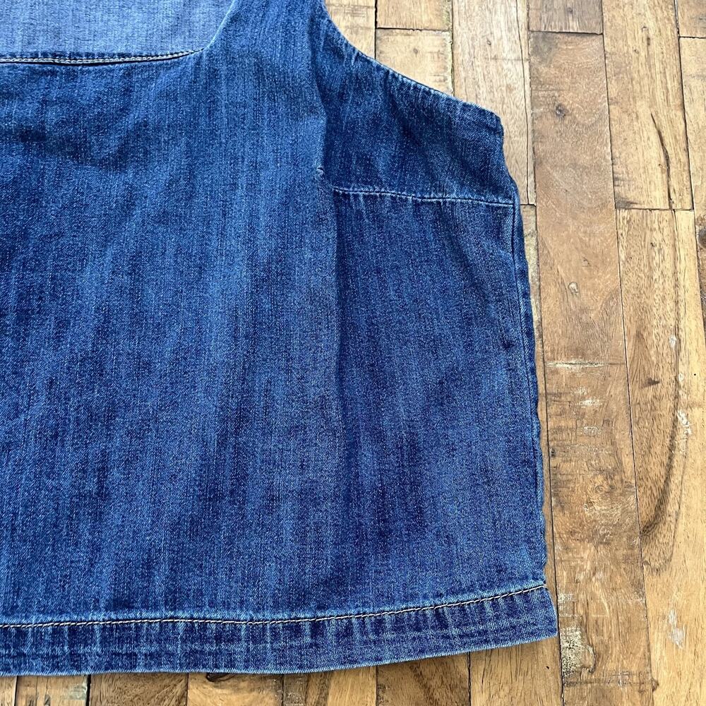 Old Navy Sleeveless Square Neck Dark Wash Denim Top Women's XL 100% Cotton - Picture 3 of 9